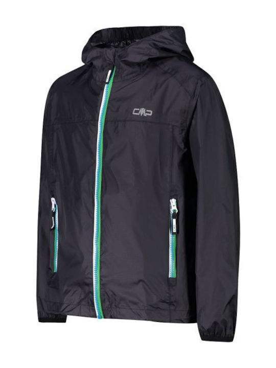 Waterproof Kids' Casual Jacket Short with Hood Black