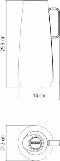 Tramontina Κανάτα Θερμός Πλαστικό / Γυάλινο BPA Free 1lt Μπεζ