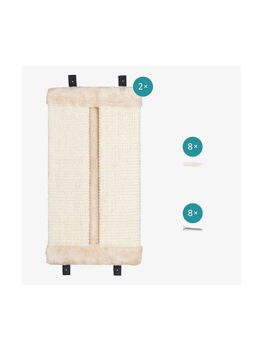 Navaris Scratching Post Posts Beige Wall Mounted 43x22x2cm