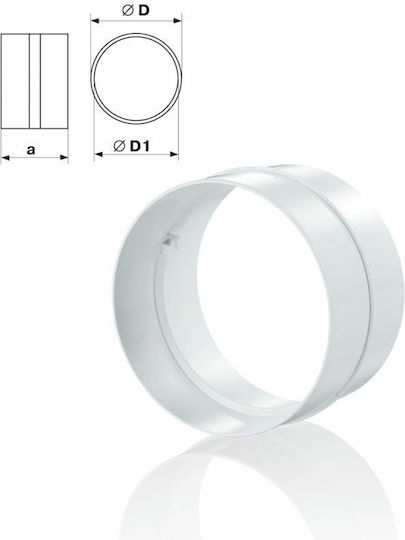 Vents Μούφα Σύνδεσης Καπνοδόχου Πλαστική 120mm Λευκή