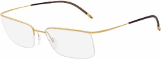 Silhouette Metallischer Brillengestell Gold 5297 6051