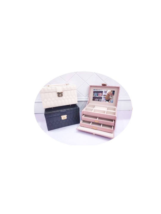 Jewellery Box Pink 22x15.5x13cm