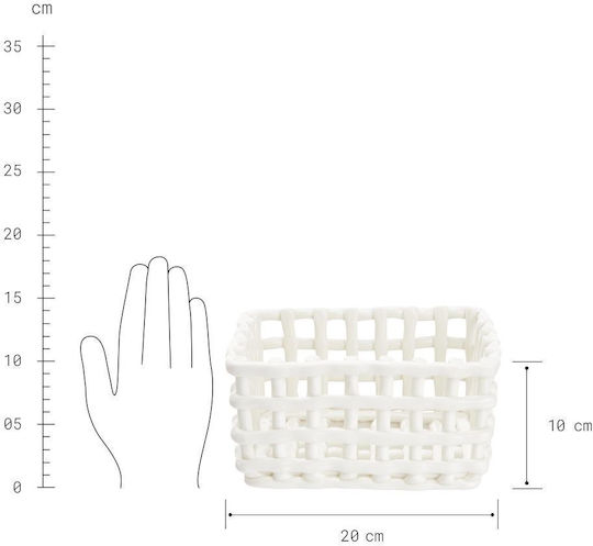 Butlers Coș decorativ Din paie cu mânere White 20x16buc