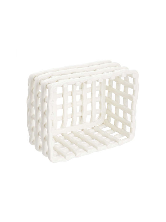 Butlers Coș decorativ Din paie cu mânere White 20x16buc