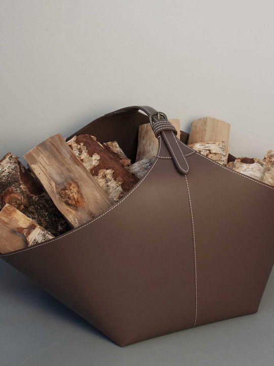ADORIST Decorative Basket Leather Artificial Leather with Handles Brown 60x40x30cm