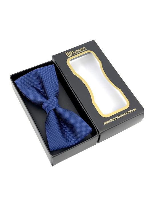 Legend Accessories Σετ Υφασμάτινo Παπιγιόν με Μαντήλι Μπλε