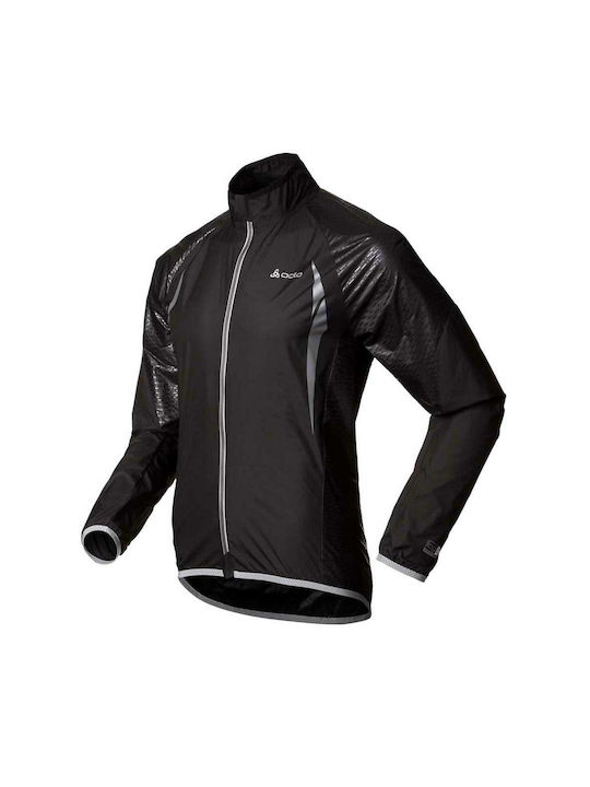 Odlo Tornado Men's Waterproof Cycling Windbreaker Jacket Long Sleeve Black