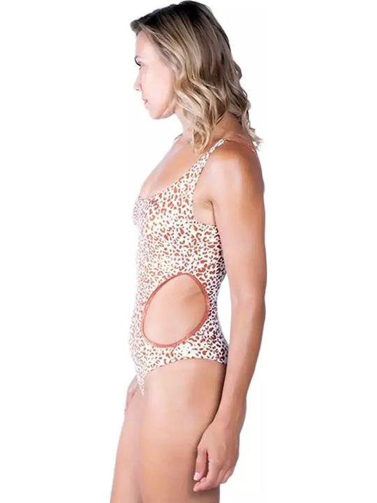Ολόσωμο Μαγιό με Ανοίγματα Animal Print