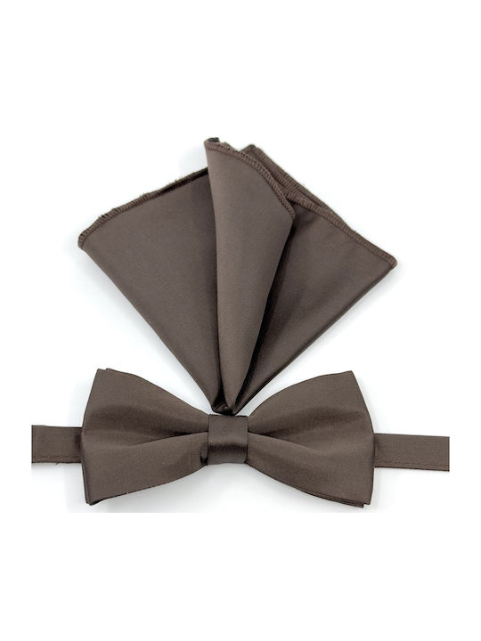 Legend Accessories Bow Tie Set with Pochette Brown