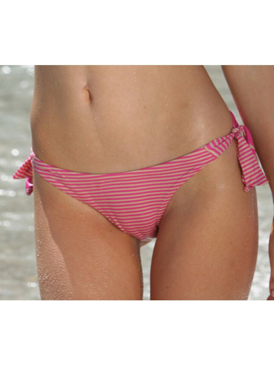 Crool Bikini Slip mit Schnürchen Rosa