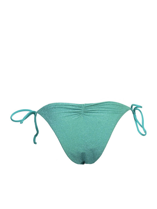 AMARYLLIS Bikini Slip με Κορδονάκια Τιρκουάζ