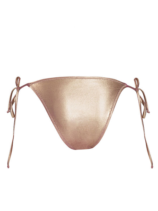 PRONOE Bikini Brazil С Връзки Златист
