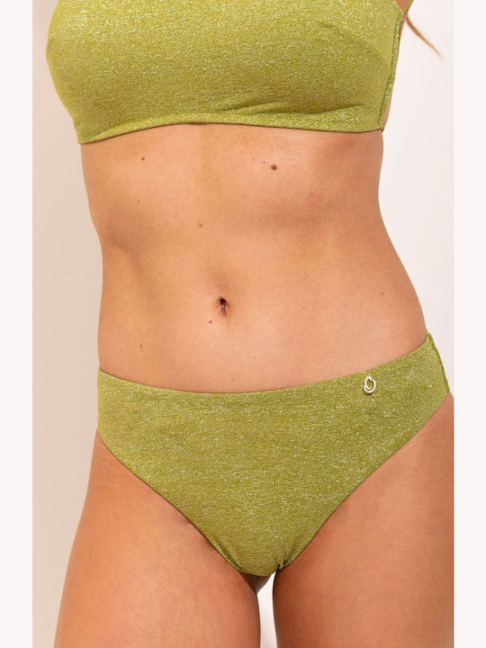 Bikinihosen Slip Hohe Taille Gold