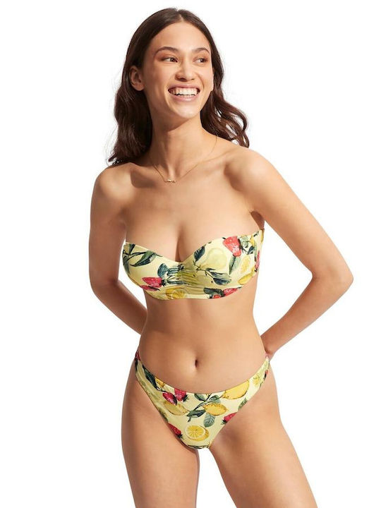 Seafolly Underwire Sports Bra Bikini Top Yellow