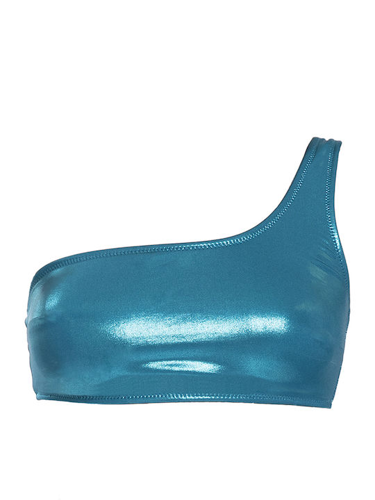 APHRODITE Bikinioberteile mit einem Schulter und Mit Polsterung Hellblau