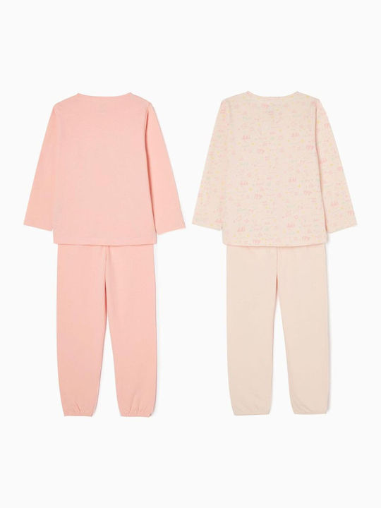 Zippy Set Top & Bottom Kids Winter Pyjamas Pink