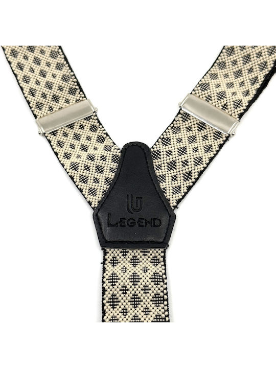 Legend Accessories Suspenders Printed Beige