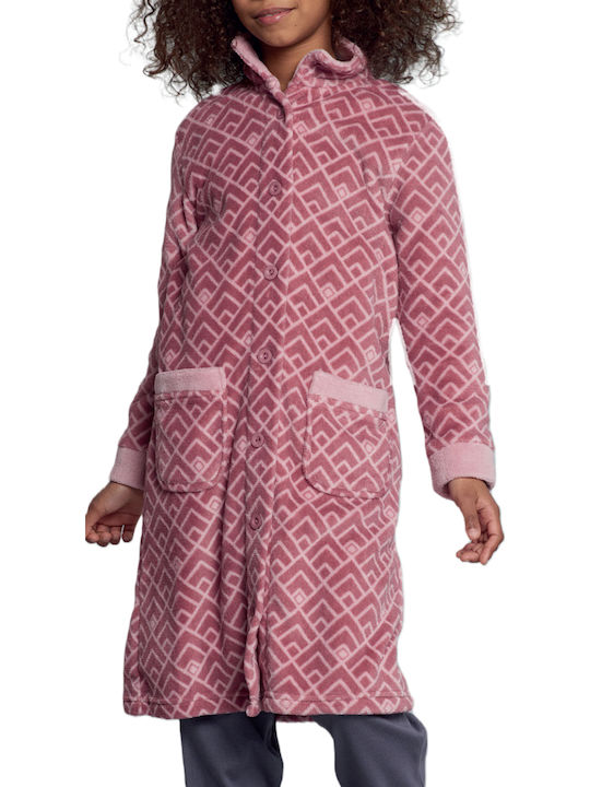 Karelpiu Kids Robe Winter Fleece Pyjama Pink