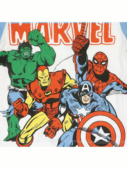 Marvel Παιδική Πιτζάμα Καλοκαιρινή Λευκή Marvel Παιδική Πιτζάμα Καλοκαιρινή Λευκή