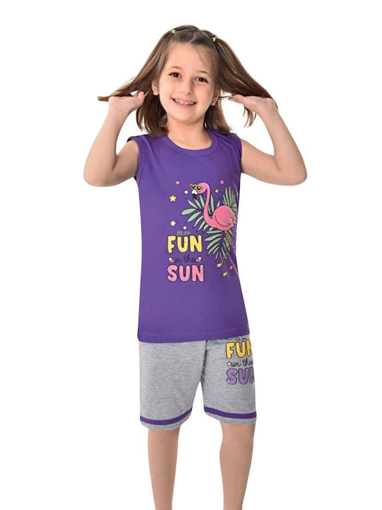 Elit Star Kids Summer Cotton Nightdress Purple