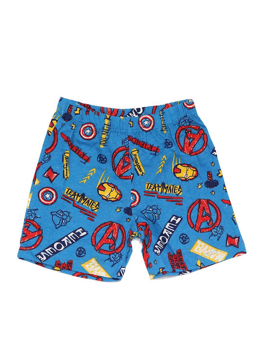 Marvel Kinder Schlafanzug Sommerlich Baumwoll Blau