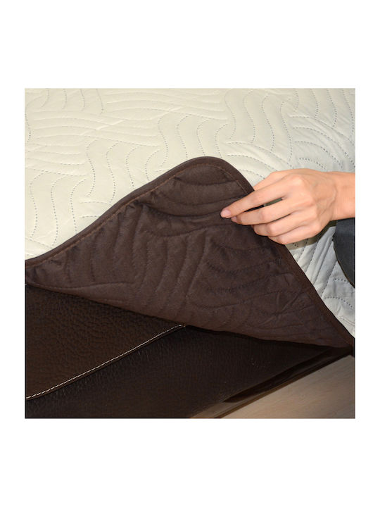 Elastic Cover for Two Seater Sofa Brown 190x240cm 1pcs