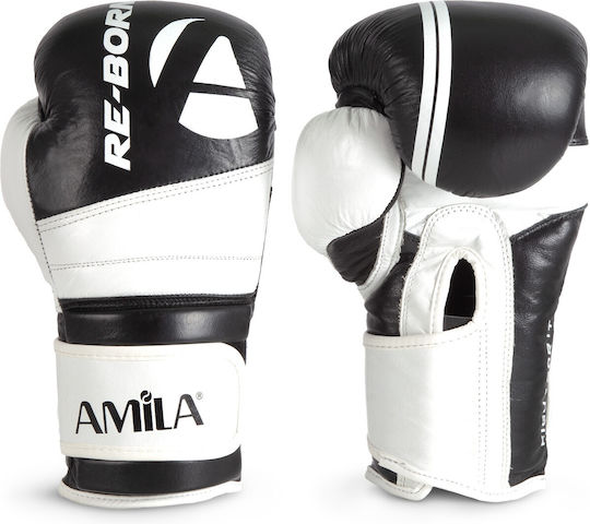 AMILA de Copii Mănuși de Box din Piele pentru Competiție Negre