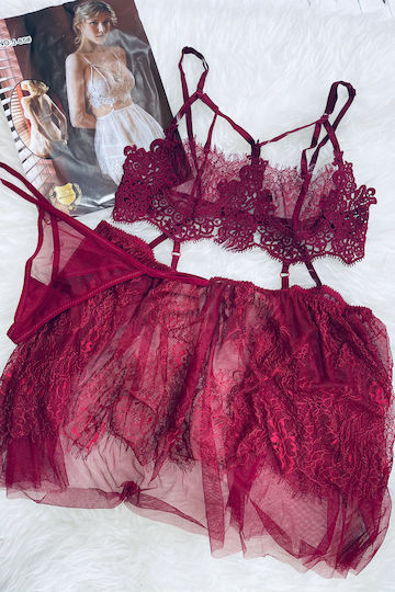 La Lolita Amsterdam Louisa Sexy Lingerie Set with Transparency Orange