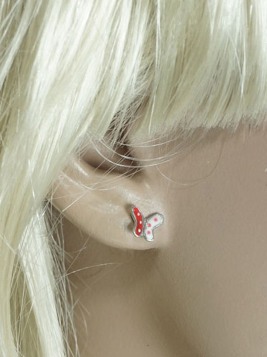 Kiriakos Gofas Kids Earrings Studs Butterflies from Silver