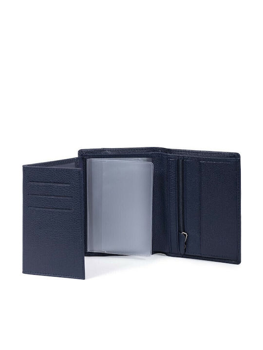 Δερμάτινο Ανδρικό Πορτοφόλι με RFID Μπλε