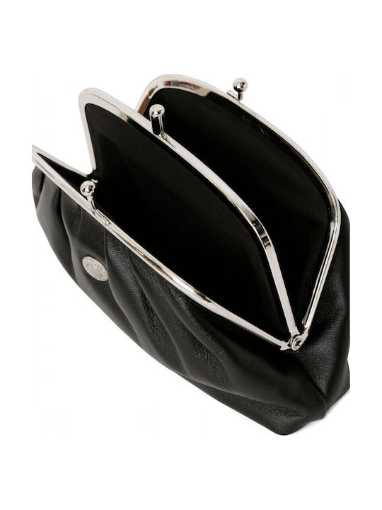 Small Leather Women's Wallet Coins Black