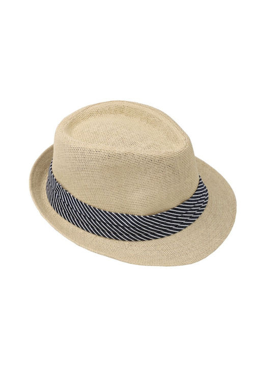 Aquablue Straw Men's Fedora Beige