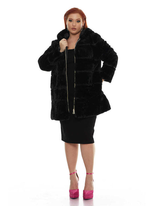 RichgirlBoudoir Women's Short Fur Black