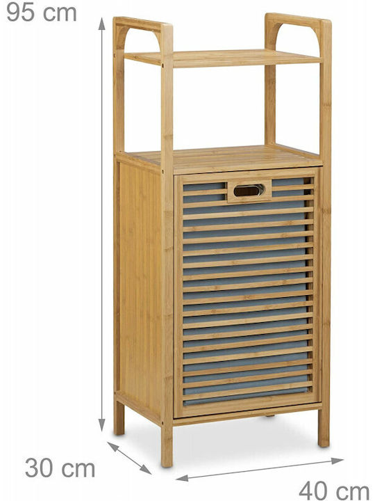 Relaxdays Laundry Basket Bamboo 25lt Brown