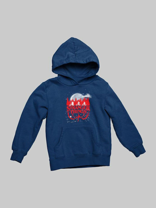 Kids Sweatshirt with Hood and Pockets Navy Blue