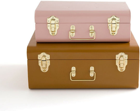 La Redoute Interieurs Dekorative Truhen-Set Koffer Metallisch Gelb 2Stück 33x49x20cm