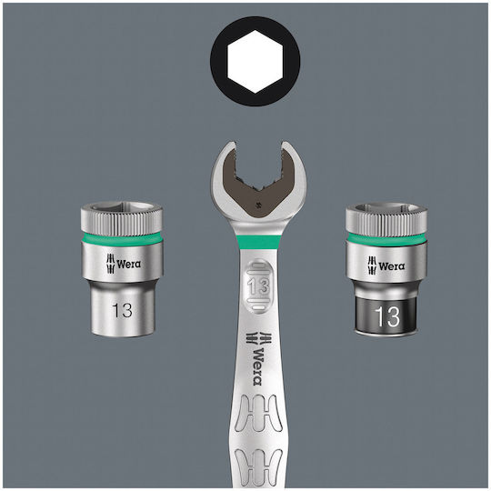 Wera ZYKLOP Nuss Sechskant mit Vierkant-Antrieb 1/4" Durchmesser 12mm 1Stück