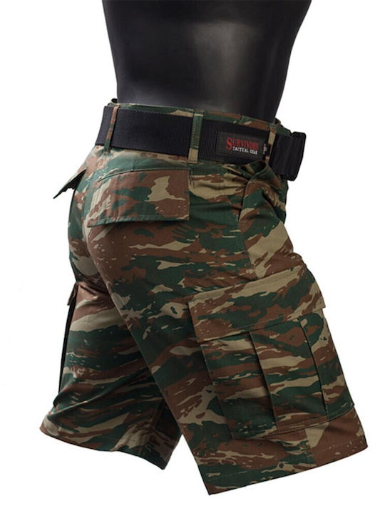 Survivors Militärshorts Griechisch in Khaki Farbe
