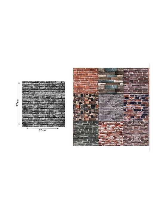 Self-Adhesive 3D Wall Panel Graphite 77x70cm 4pcs