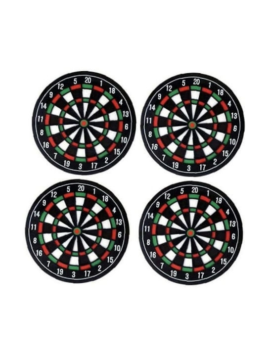 Round Coaster Glass Black 10cm 4pcs