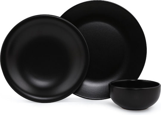 Black Ceramic Dinnerware Set 12pcs