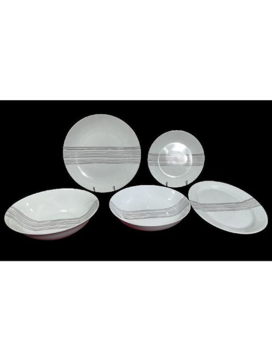 Καρβούνης Porcelain Dinnerware Set Gray 20pcs