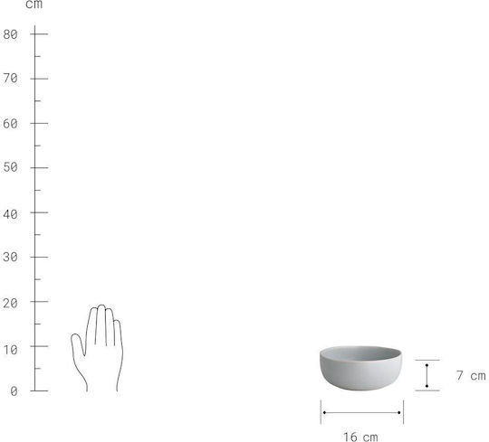 Butlers Casa Nova Serving Bowl Round Ceramic Gray with Diameter 16cm