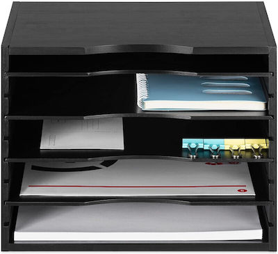 Navaris Plastic Filing Tray Black 33x26x24.5cm