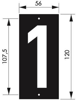 Thirard Sign with Number in White Color 12cm 00967171