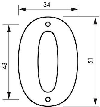 Thirard Πινακίδα με Αριθμό 0 σε Χρυσό Χρώμα 5.1cm 00967190