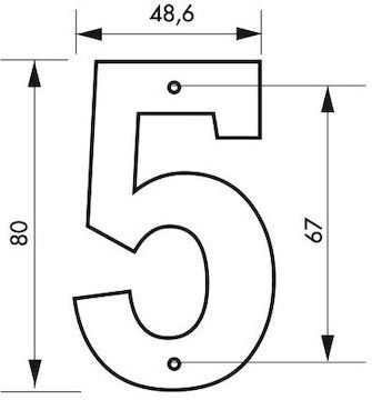 Thirard Πινακίδα με Αριθμό 5 σε Μαύρο Χρώμα 8cm 00967165