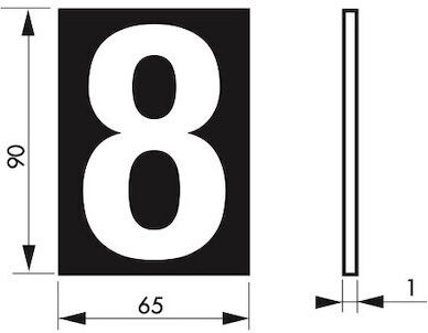 Thirard Πινακίδα με Αριθμό 8 σε Μπλε Χρώμα 9cm 00967188