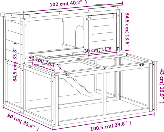 vidaXL Cușcă pentru Rozătoare 102x90x84.5cm 172285