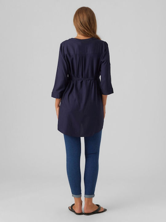 Mamalicious Maternity Dress Top Navy Blue